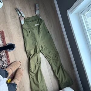 Burton Avalon Snow Bibs medium M Snowboarding ski pants snow olive green